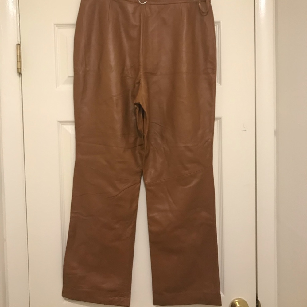 New Soft Leather Pants 12p Carmel